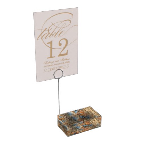 Tall trees the Leaves of Autumn  Blue_Birds Place Card Holder