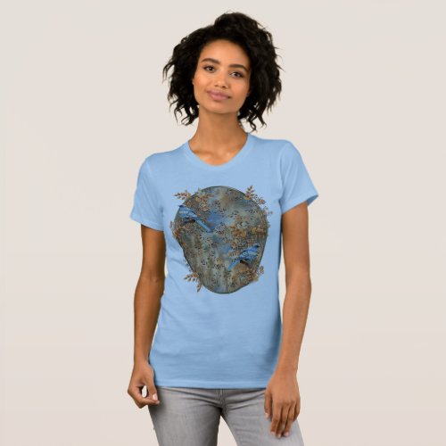 Tall trees the Leaves of Autumn  Blue_Birds T_Shirt