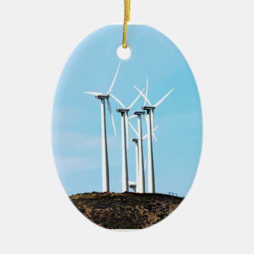 Tall Turbines Ceramic Ornament