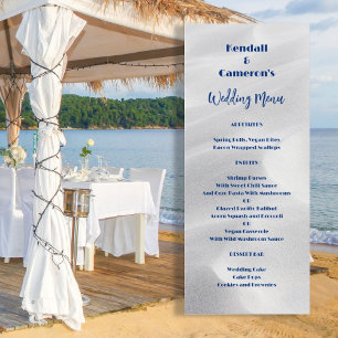 Tall Wedding Menu White Beach Sand Template