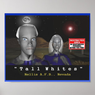 Tall white aliens poster