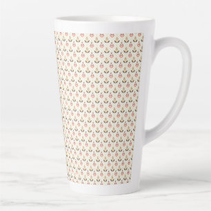 Tall white mug with a small red-and-green heart 