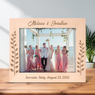 Tall Wreath Branch Couple Wedding Anniversary 10x8 Engraved Frames