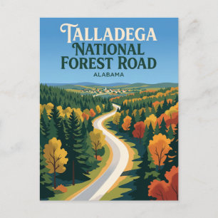 Talladega National Forest Road Alabama Postcard