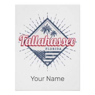 Tallahassee City Florida United States Vintage USA Poster