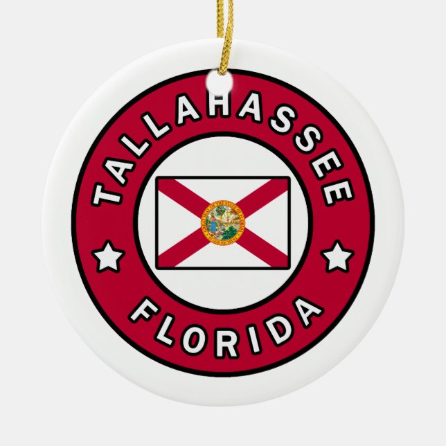 Tallahassee Florida Ceramic Ornament (Front)