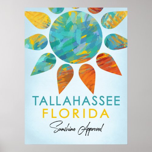 Tallahassee Florida Sunshine Travel Poster