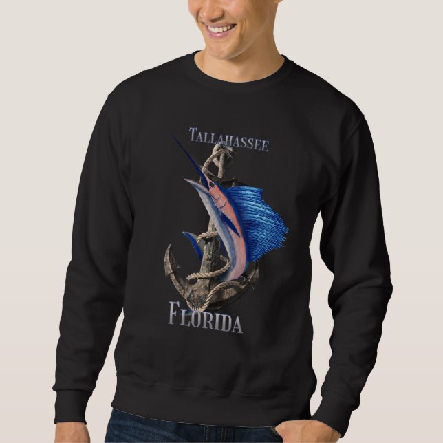 Tallahassee Florida Swordfish Marlin Ocean Fishing Sweatshirt (Front)