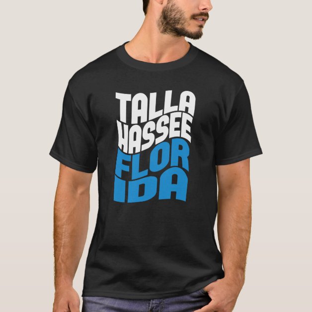 Tallahassee Florida T-shirt – Blue White Modern