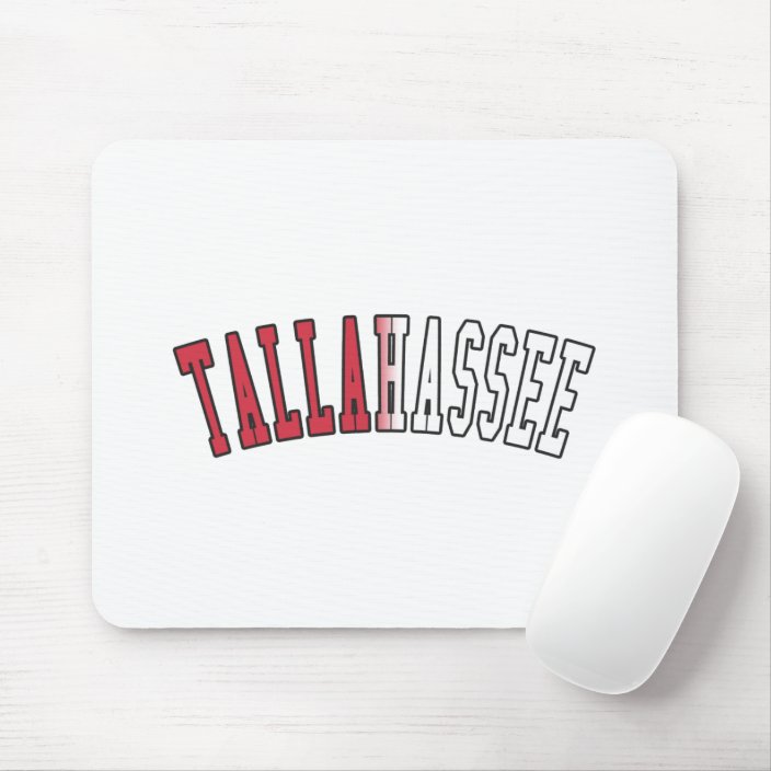 Tallahassee in Florida State Flag Colors Mouse Pad