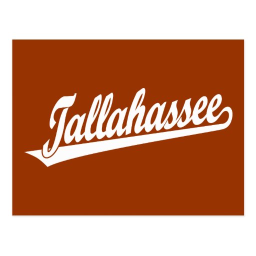 Tallahassee script logo in white postcard | Zazzle