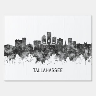 Tallahassee USA Skyline BW Sign