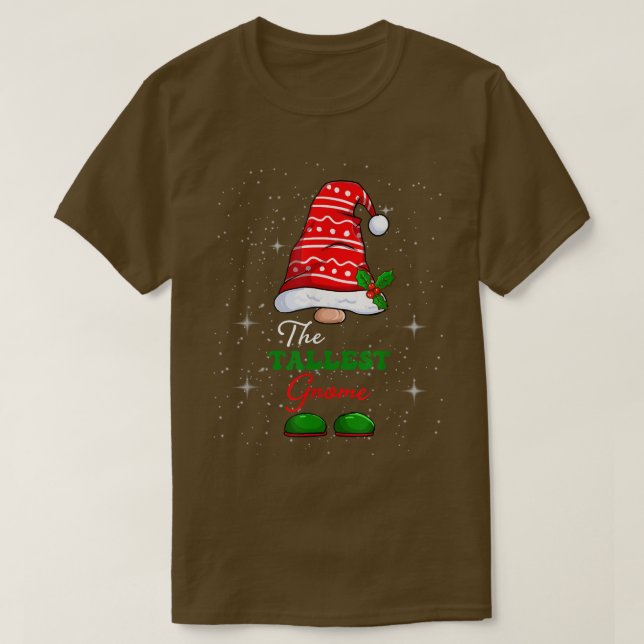 Tallest Gnome Family Matching Christmas Funny Paja T-Shirt (Design Front)