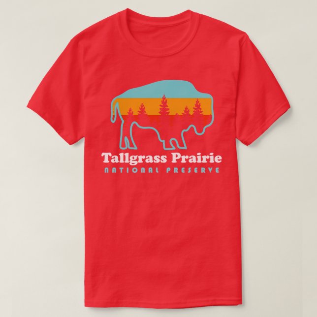 Tallgrass Prairie National Preserve Bison Kansas T-Shirt (Design Front)