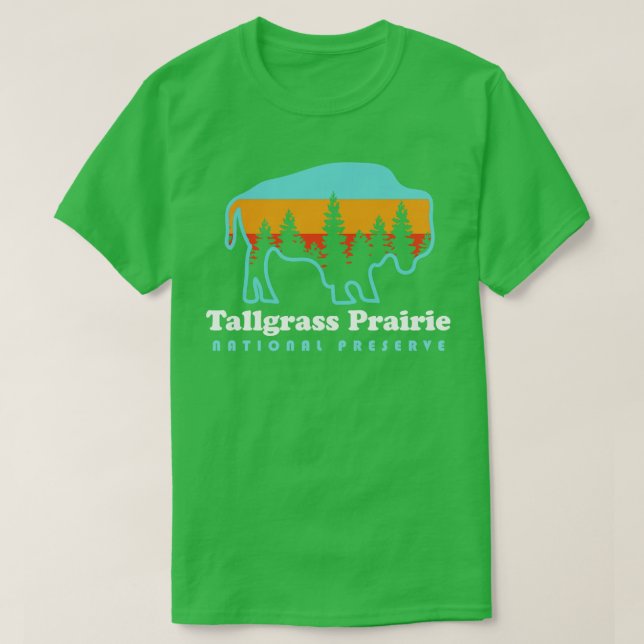 Tallgrass Prairie National Preserve Bison Kansas T-Shirt (Design Front)