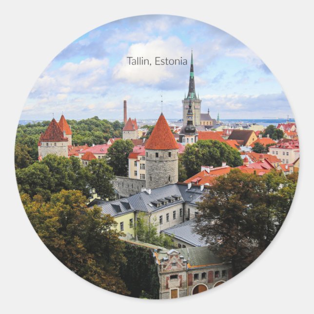 Tallin, Estonia Historic Center, Classic Round Sticker (Front)