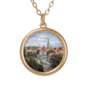 Tallin, Estonia Historic Center,  Gold Plated Necklace
