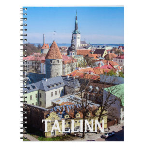 Tallinn downtown aerial view in Estonia Notebook
