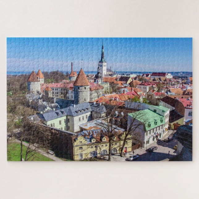 Tallinn downtown aerial view jigsaw puzzle (Horizontal)