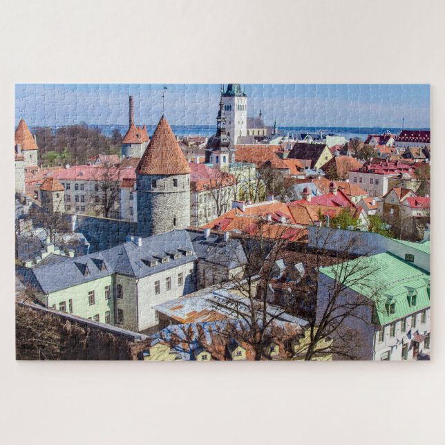 Tallinn downtown aerial view jigsaw puzzle (Horizontal)