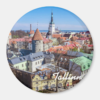 Tallinn downtown aerial view magnet