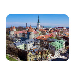 Tallinn downtown aerial view magnet