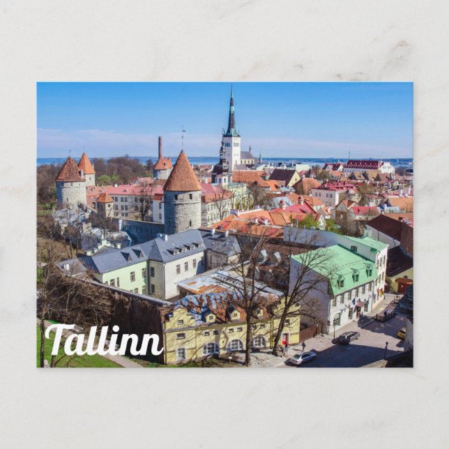 Tallinn downtown aerial view postcard (Front)