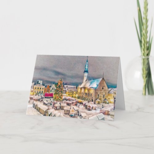 Tallinn Estonia Christmas Market Holiday Card