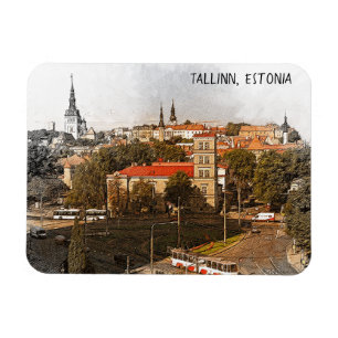 Tallinn Estonia City Panorama View Magnet