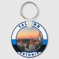 Tallinn Estonia Retro Travel Art Circle Vintage
