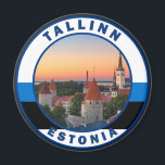 Tallinn Estonia Retro Travel Art Circle Vintage Magnet<br><div class="desc">Tallinn Estonia vector design.</div>