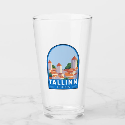 Tallinn Estonia Retro Travel Art Vintage Glass