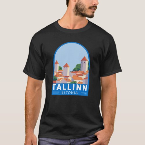 Tallinn Estonia Retro Travel Art Vintage  T_Shirt