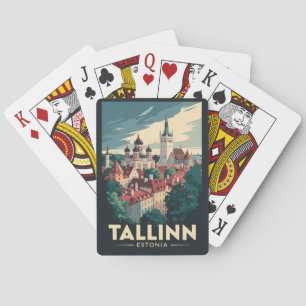 Tallinn Estonia Travel Art Vintage Poker Cards