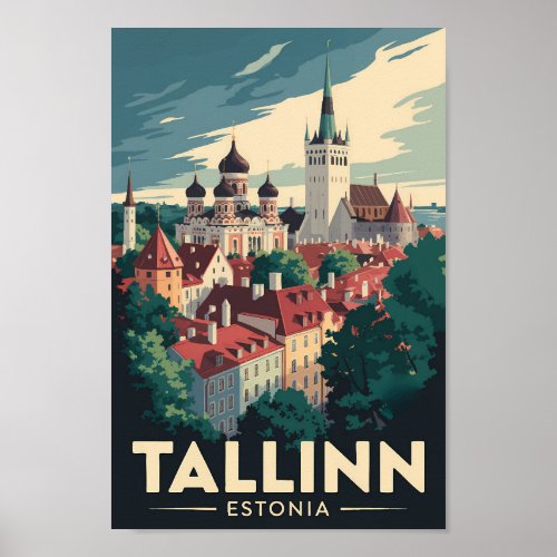 Tallinn Estonia Travel Art Vintage