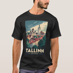 Tallinn Estonia Travel Art Vintage T-Shirt