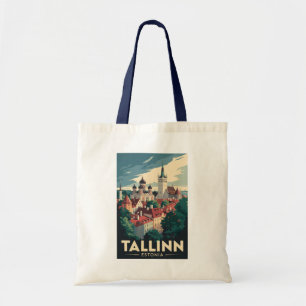 Tallinn Estonia Travel Art Vintage Tote Bag