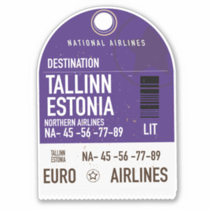 Tallinn Estonia travel ticket Sticker