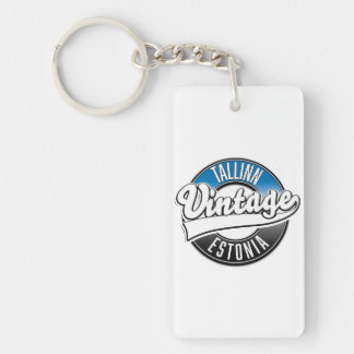 Tallinn Estonia vintage logo Keychain