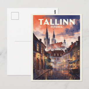 Tallinn Estonia Vintage Travel Postcard