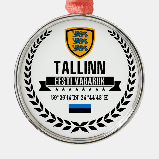 Tallinn Metal Ornament (Front)