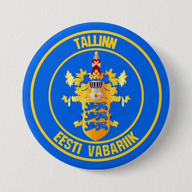 Tallinn Round Emblem Button (Front)