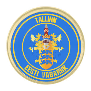 Tallinn Round Emblem Gold Finish Lapel Pin