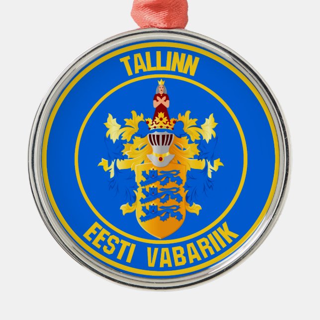 Tallinn Round Emblem Metal Ornament (Front)