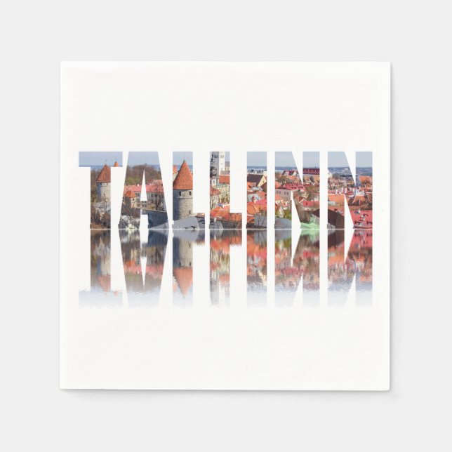 Tallinn text composed of old town napkins (Front)