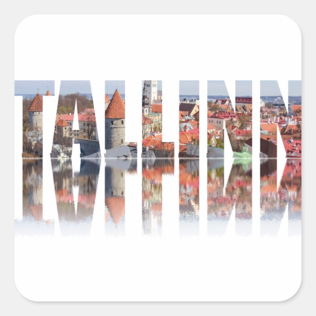 Tallinn text composed of old town square sticker (Front)