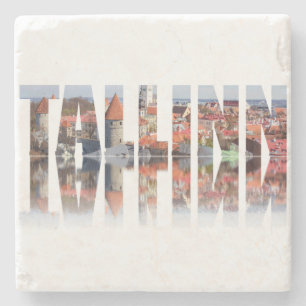 Tallinn text composed of old town stone coaster