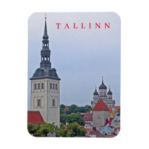 Tallinn tower and cathedral fridge magnet