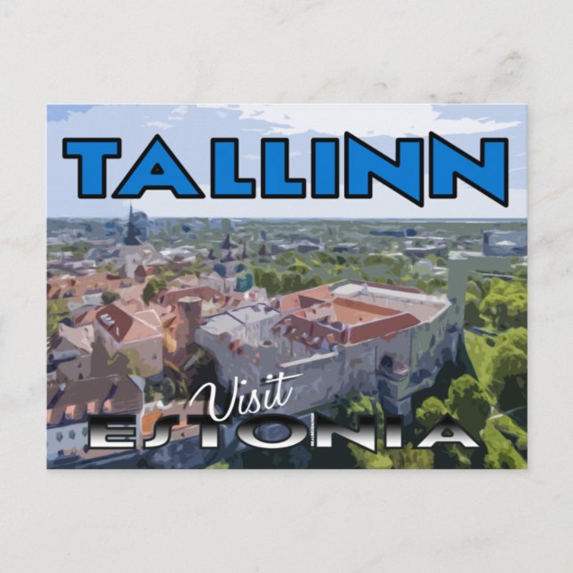 Tallinn, visit Estonia Postcard (Front)