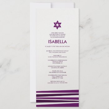Tallit Bar Mitzvah In Purple Invitation by mistyqe at Zazzle
